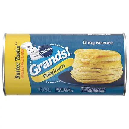Grands Flaky Layers Butter Tastin' Refrigerated Biscuit Dough, Easter Baking, 8 Ct, 16.3 oz