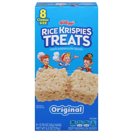 Rice Krispies Treats Original Crispy Marshmallow Squares Classic Size 8 - 0.78 oz Bars