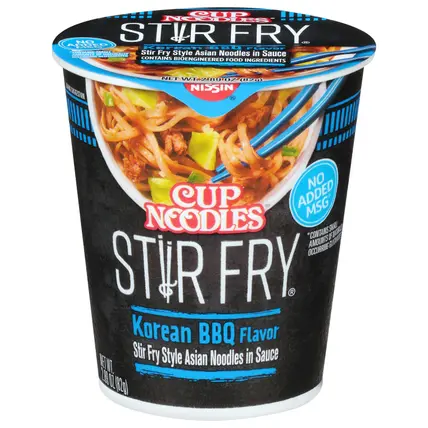 Cup Noodles Stir Fry Korean BBQ Flavor Asian Noodles in Sauce 2.89 oz