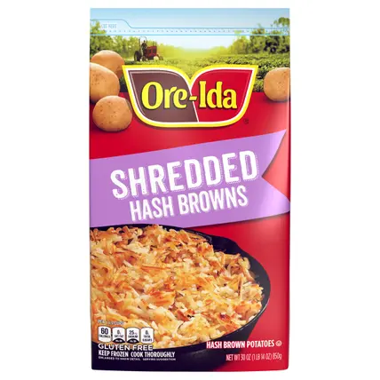 Ore-Ida Shredded Hash Brown Frozen Potatoes, 30 oz Bag