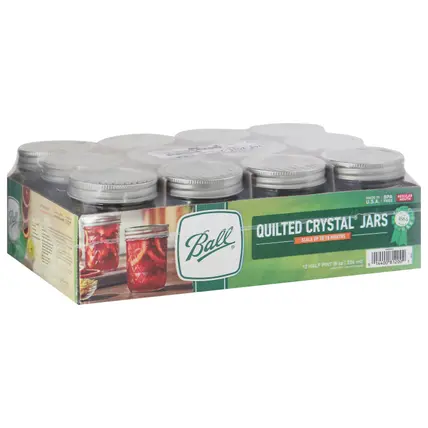 Ball Regular Mouth Half Pint Quilted Crystal Jars 1 1 ea Shrinkwrapped