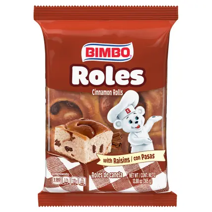 Roles de Canela con Pasas Cinnamon Rolls with Raisins, 6 count, 12.88 oz