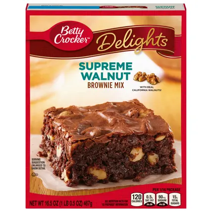 Delights Supreme Walnut Brownie Mix, 16.5 oz.