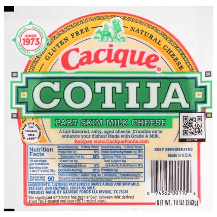 Cotija Part Skim Milk Cheese 10 oz