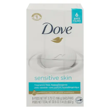 Dove Sensitive Skin Beauty Bar 6 - 3.75 oz Bars