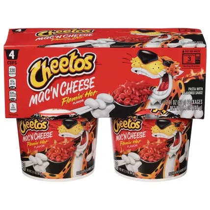 Flamin' Hot Flavor Mac'n Cheese 4 - 2.11 oz Packages