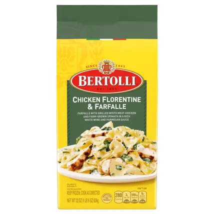 Chicken Florentine & Farfalle Frozen Meals in a Rich White Wine & Parmesan Sauce, 22 oz.