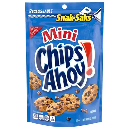 CHIPS AHOY! Mini Original Chocolate Chip Cookies, Snak-Saks, 8 oz