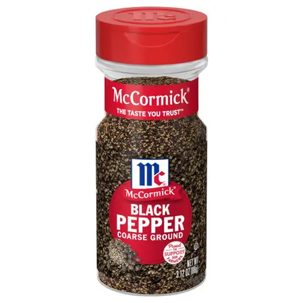 McCormick Black Pepper - Coarse Ground, 3.12 oz