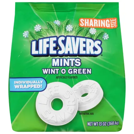 Life Savers Wint O Green Mints Sharing Size 13 oz