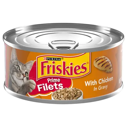 Purina Friskies Gravy Wet Cat Food, Prime Filets With Chicken - 5.5 oz. Can