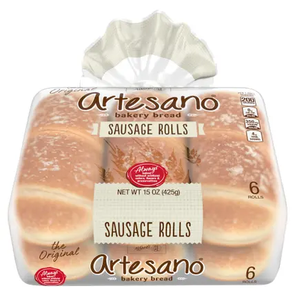 Alfaro's Artesano White Sausage Rolls, 6 count, 15 oz