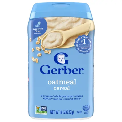Stage 1 Baby Food, Oatmeal Cereal, 8 oz Canister
