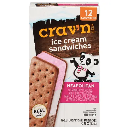Neapolitan Ice Cream Sandwiches 12 ea