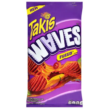 Waves Fuego Wavy Potato Chips 8.0 oz