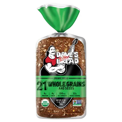 Dave's Killer Bread 21 Whole Grains and Seeds, Whole Grain Organic Bread, 27 oz Loaf