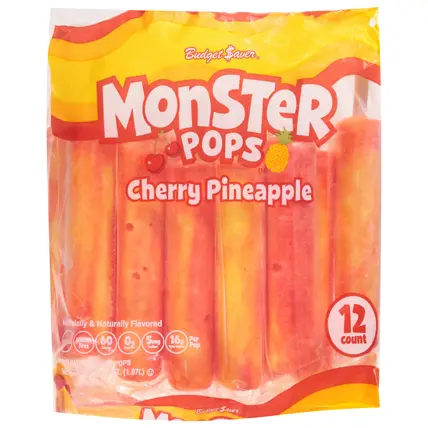 Cherry Pineapple Monster Pops 12 - 3.05 fl oz Pops
