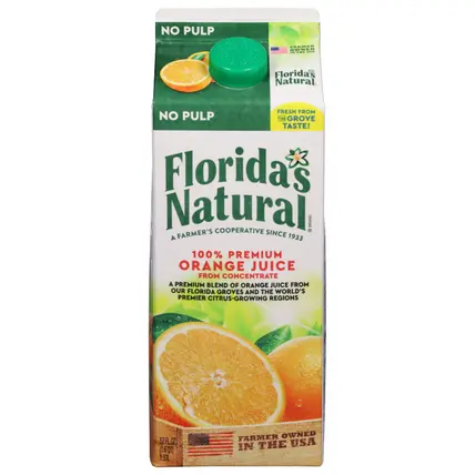 Florida's Natural No Pulp 100% Premium Orange Juice 52 fl oz