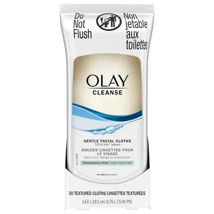 Olay Cleanse Gentle Facial Cloths, Fragrance Free, 30 count