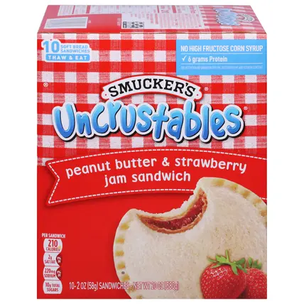 Uncrustables Peanut Butter & Strawberry Jam Sandwich 10 - 2 oz Sandwiches