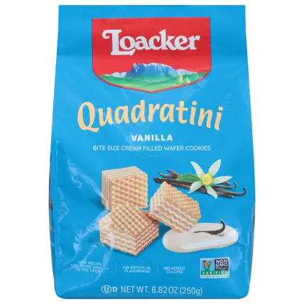 Loacker Quadratini Vanilla Wafer Cookies Bite Size 8.82 oz