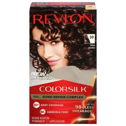 Revlon Colorsilk 30 Dark Brown Vegan Keratin Permanent Hair Color 1 Each