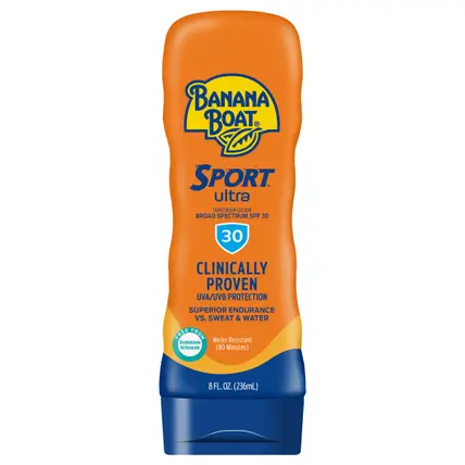 Banana Boat Sport Ultra Sunscreen Lotion SPF 30 Broad Spectrum Superior Endurance Vs Sweat + Water