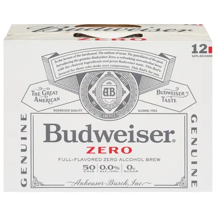 Budweiser Zero Beer 12-12 oz Cans