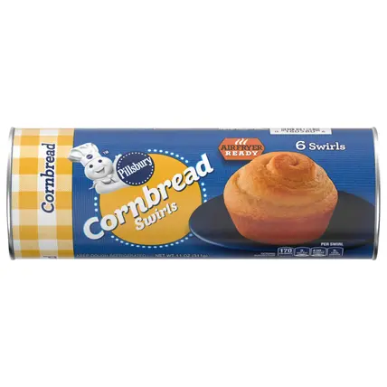 Cornbread Swirls, 6 Ct, Refrigerated Canned Dough, 11 oz