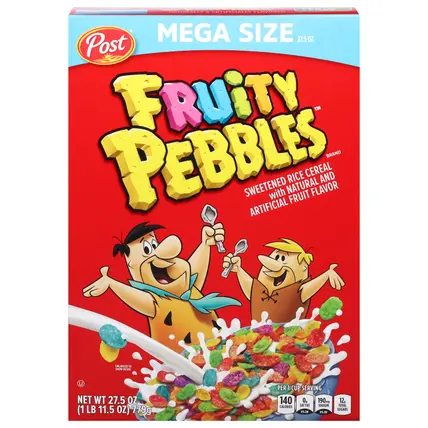 Fruity Pebbles Fruit Flavor Cereal Mega Size 27.5 oz