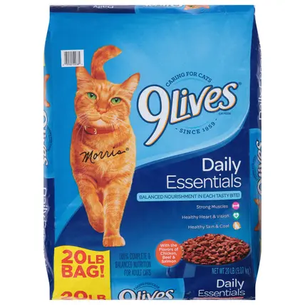 9Lives Daily Essentials Adult Chicken, Beef & Salmon Cat Food 20 lb