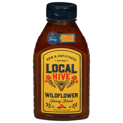 Local Hive Wildflower Raw & Unfiltered Honey Blend 16 oz