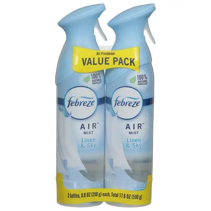 Air Mist Linen & Sky Air Freshener Value Pack 2 - 8.8 oz Bottles