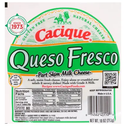 Part Skim Milk Queso Fresco Cheese 10 oz