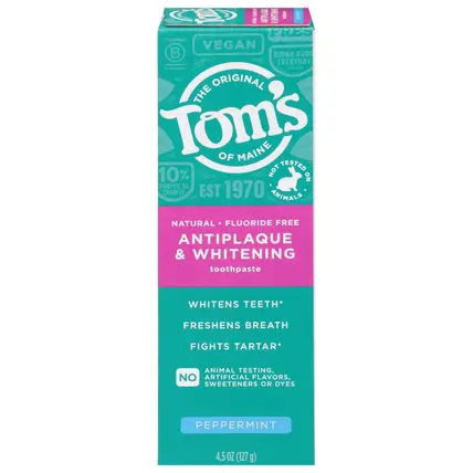 Tom's Peppermint Antiplaque & Whitening Toothpaste 4.5 oz