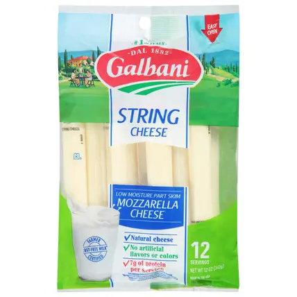 Galbani Low Moisture Part Skim Mozzarella String Cheese 12 oz