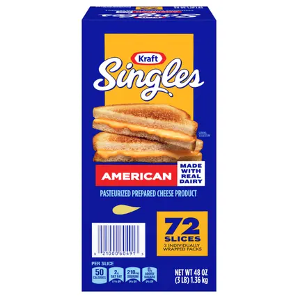 Kraft Singles American Slices, 72 ct Box
