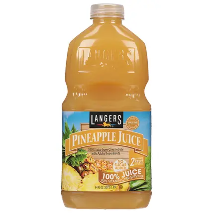 Langers No Sugar Added Pineapple 100% Juice 64 fl oz