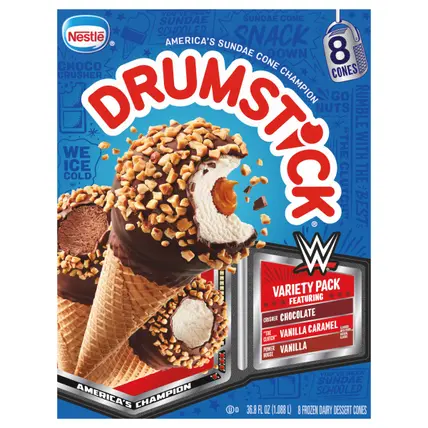 Chocolate Vanilla Caramel Vanilla Variety Frozen Dairy Dessert Cones