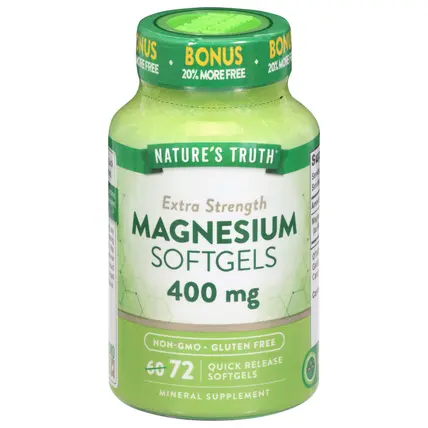 Quick Release Softgels Extra Strength 400 mg Magnesium 72 Softgels
