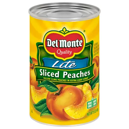 Lite Yellow Cling Sliced Peaches in Extra Light Syrup, 15 oz Can
