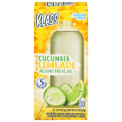 Aguas Frescas Sugar Free Cucumber Limeade Drink Mix 10 - 0.07 oz On-The-Go Packets