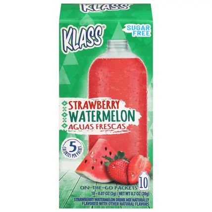Aguas Frescas Sugar Free Strawberry Watermelon Drink Mix 10 - 0.07 oz On-The-Go Packets