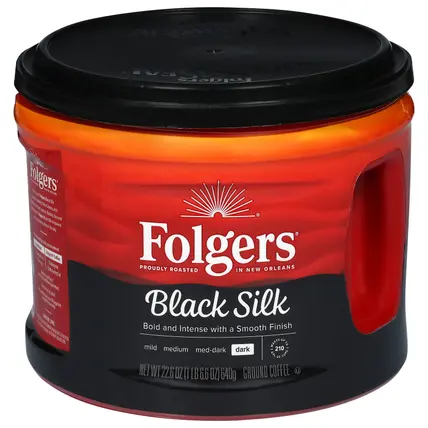 Folgers Dark Black Silk Ground Coffee 22.6 oz