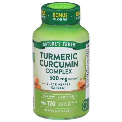 Complex 500 mg Turmeric Curcumin Complex Plus Black Pepper Extract 120 Quick Release Capsules