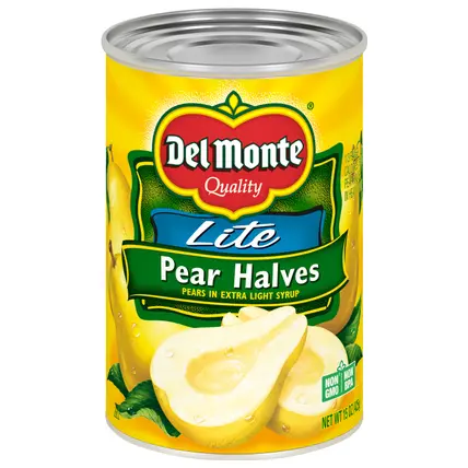 Lite Pear Halves in Extra Light Syrup, 15 oz Can