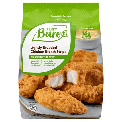 Just Bare Fully Cooked Lightly Breaded Chicken Breast Strips