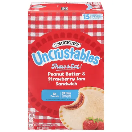 Uncrustables Peanut Butter & Strawberry Jam Sandwiches 15 - 2 oz Each