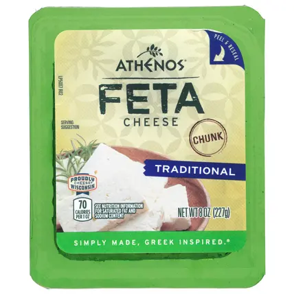 Athenos Chunk Traditional Feta Cheese 8 oz