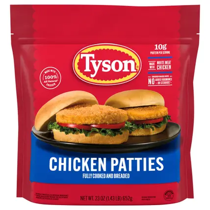 Tyson Fully Cooked Chicken Patties, 23 oz. (Frozen)